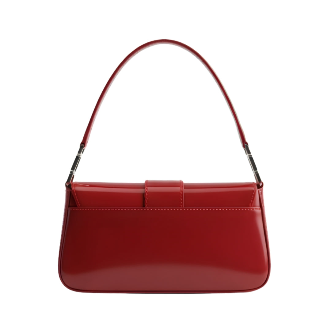 Merva Glossy Leather Shoulder Bag