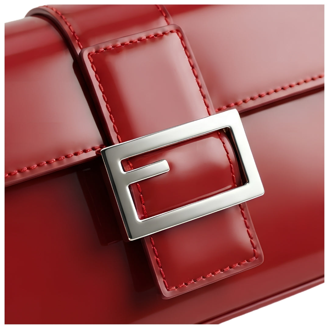 Merva Glossy Leather Shoulder Bag