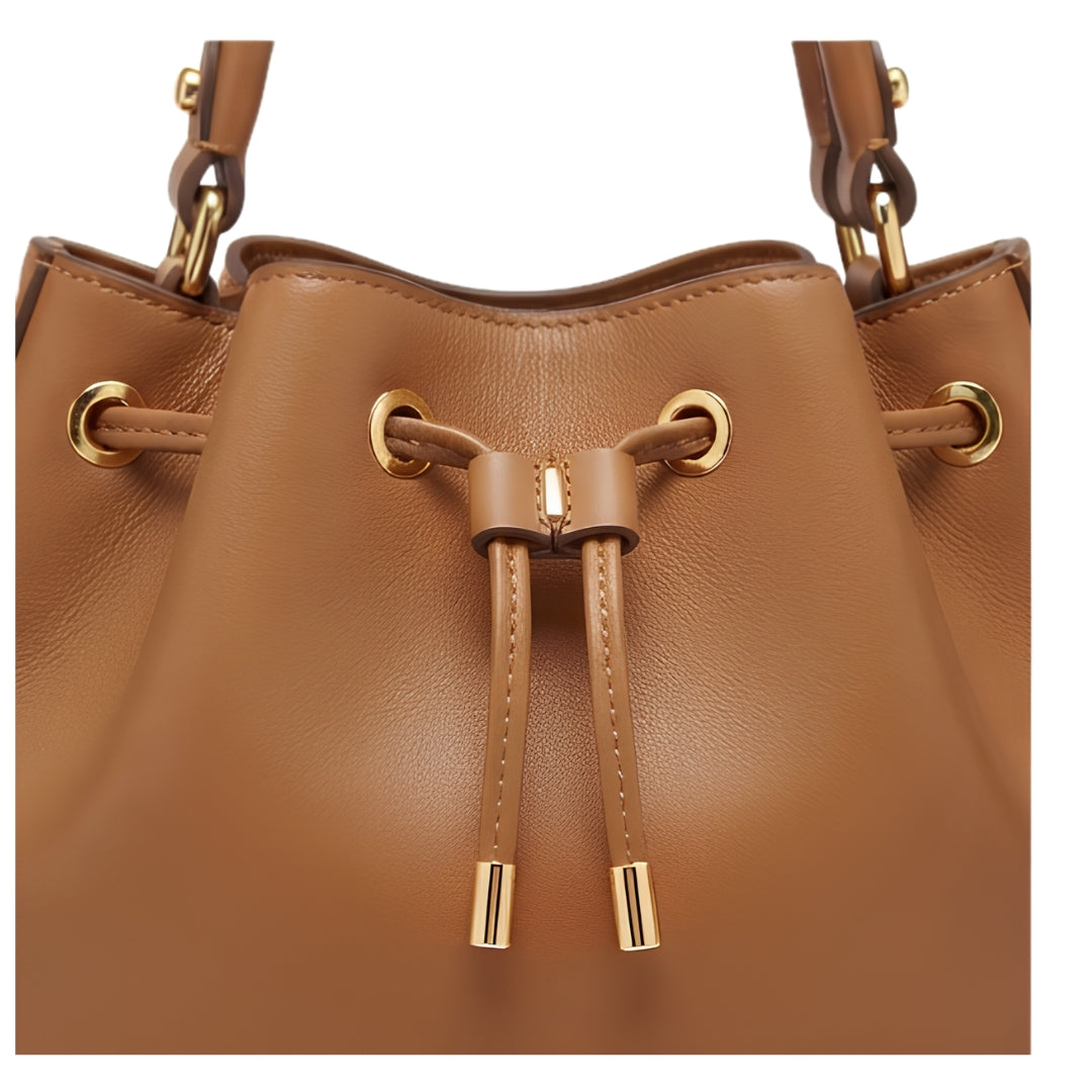 Merva Leather Bucket Handbag